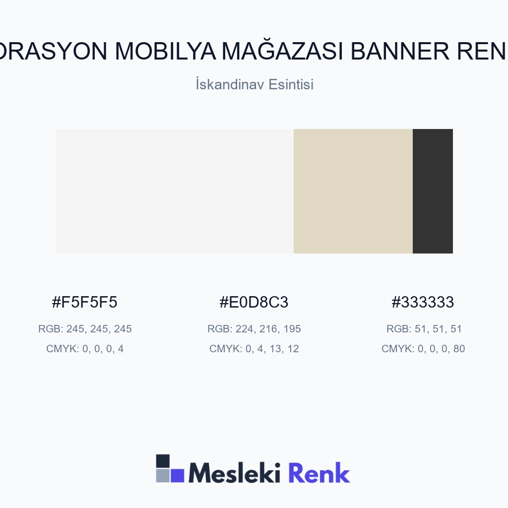 Ev Dekorasyon Mobilya Mağazası Banner İskandinav Esintisi Renk Paleti