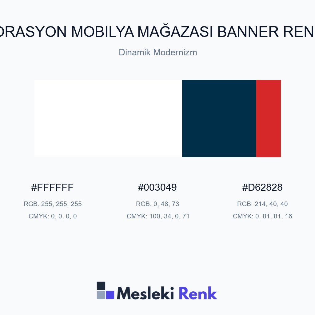 Ev Dekorasyon Mobilya Mağazası Banner Dinamik Modernizm Renk Paleti