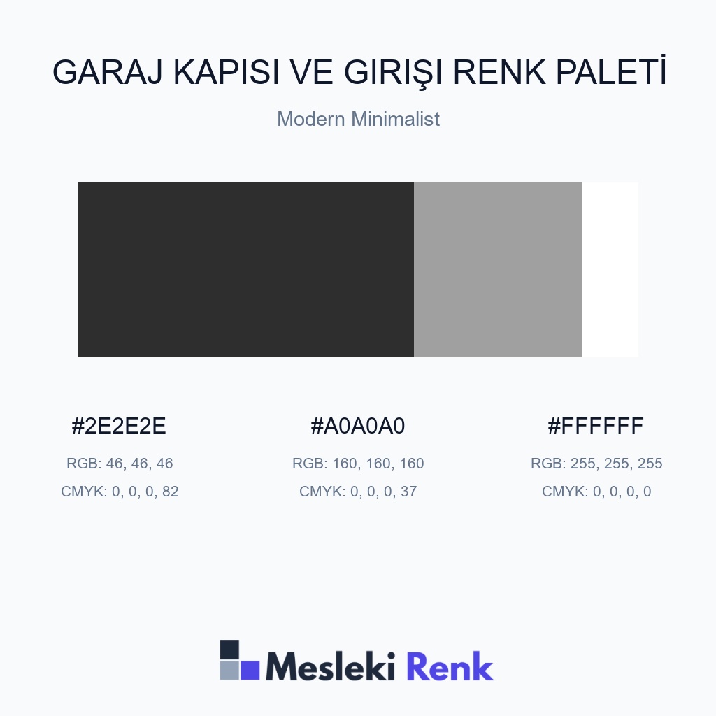 Garaj Kapısı ve Girişi Modern Minimalist Renk Paleti