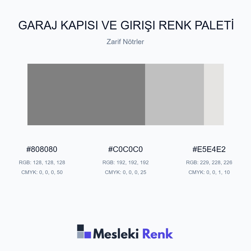 Garaj Kapısı ve Girişi Zarif Nötrler Renk Paleti