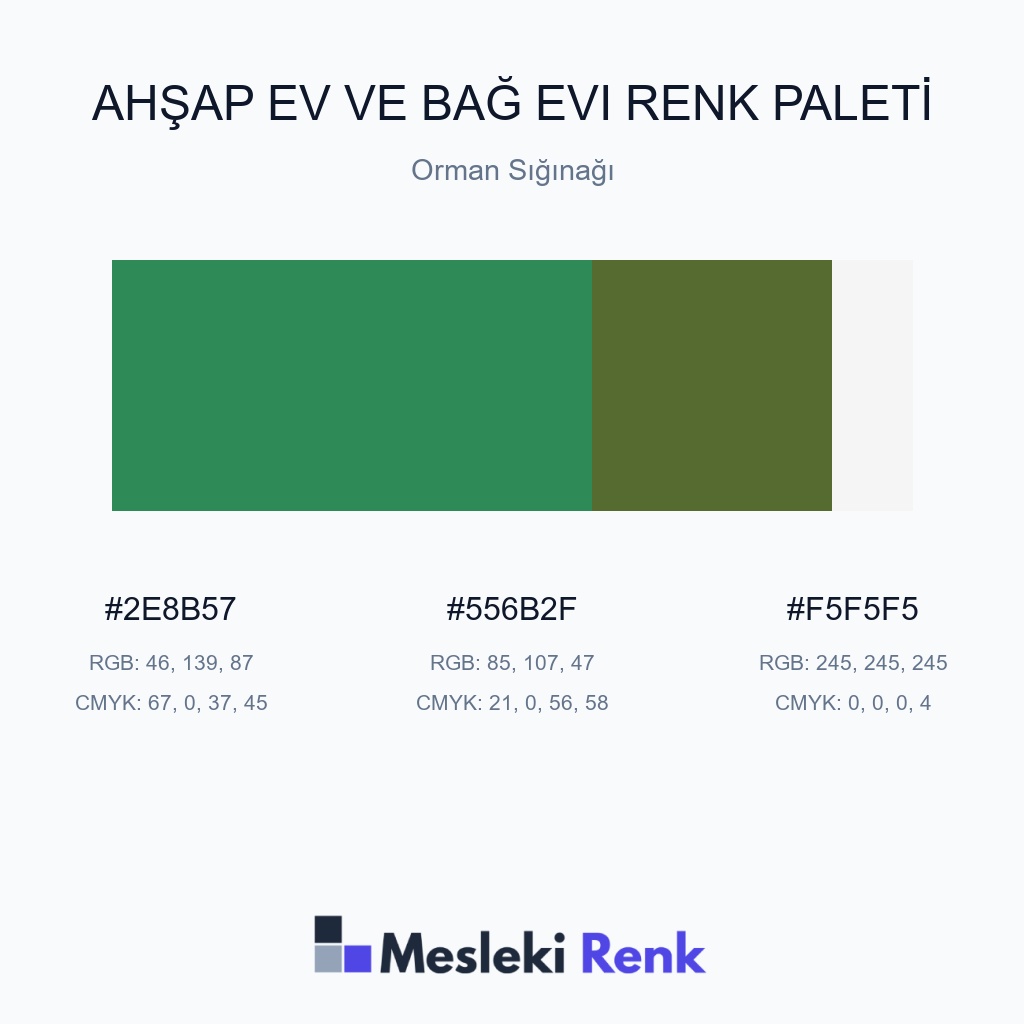 Ahşap Ev ve Bağ Evi Orman Sığınağı Renk Paleti