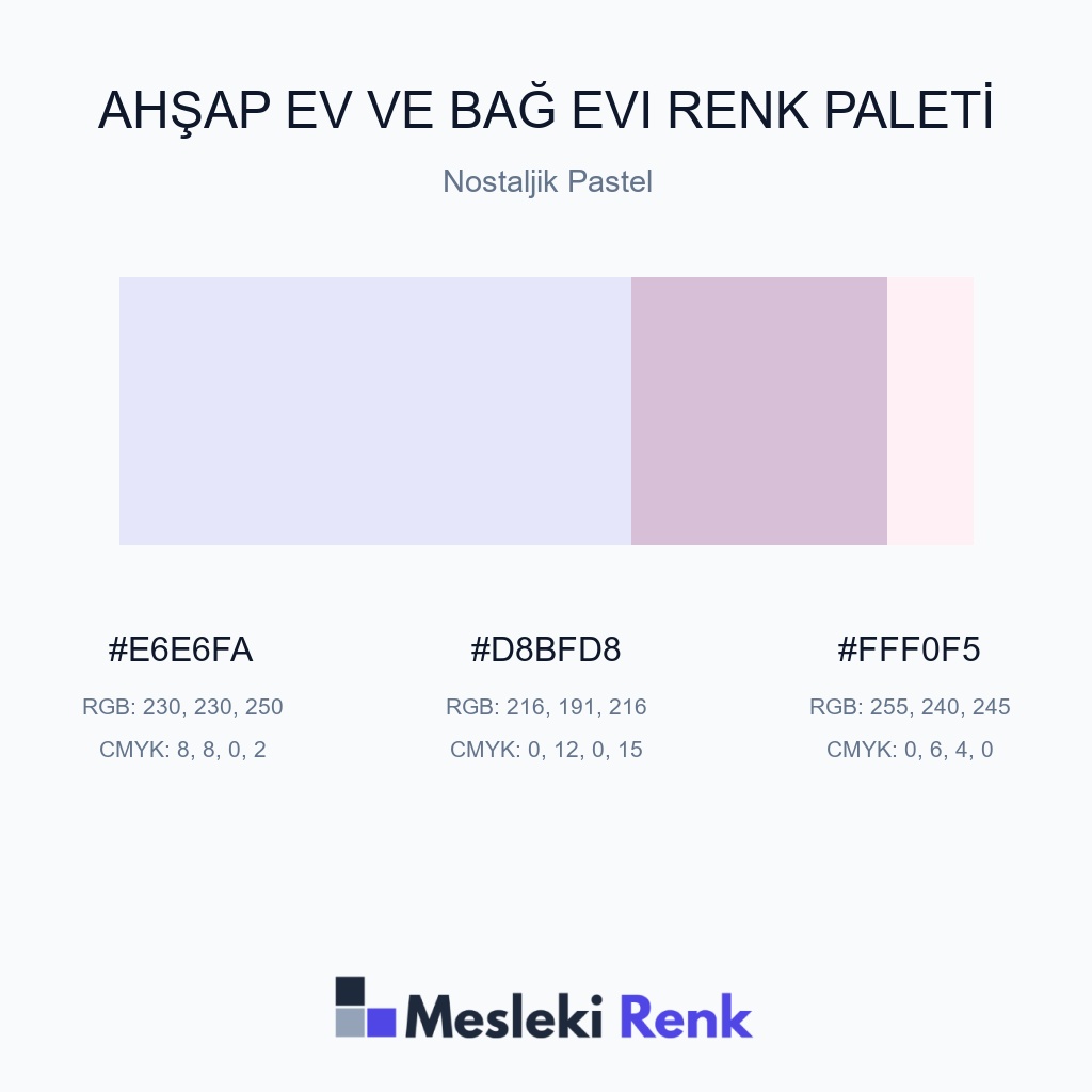 Ahşap Ev ve Bağ Evi Nostaljik Pastel Renk Paleti