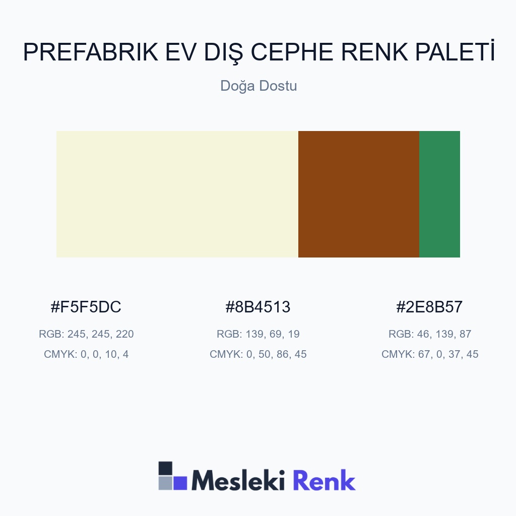 Prefabrik Ev Dış Cephe Doğa Dostu Renk Paleti
