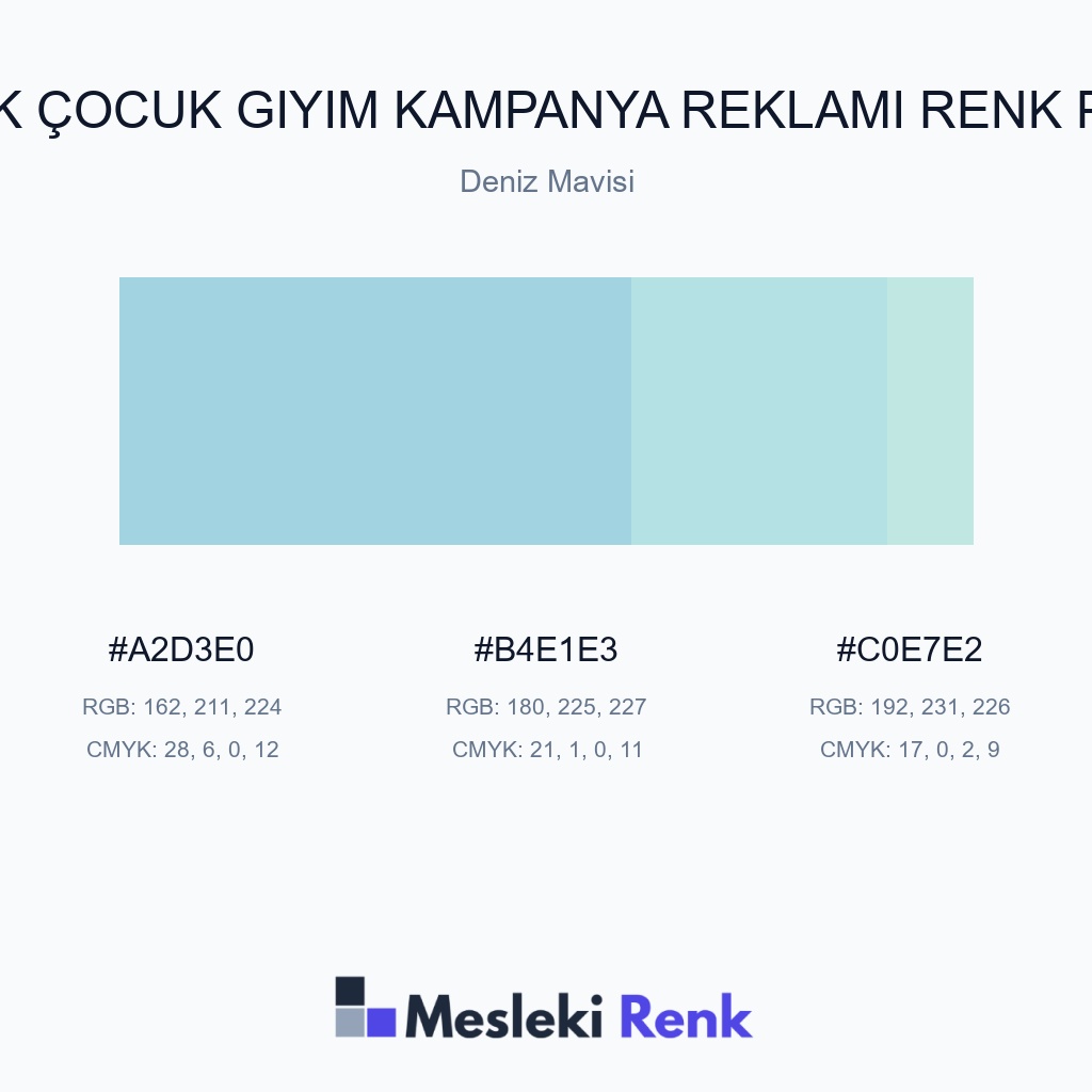 Bebek Çocuk Giyim Kampanya Reklamı Deniz Mavisi Renk Paleti
