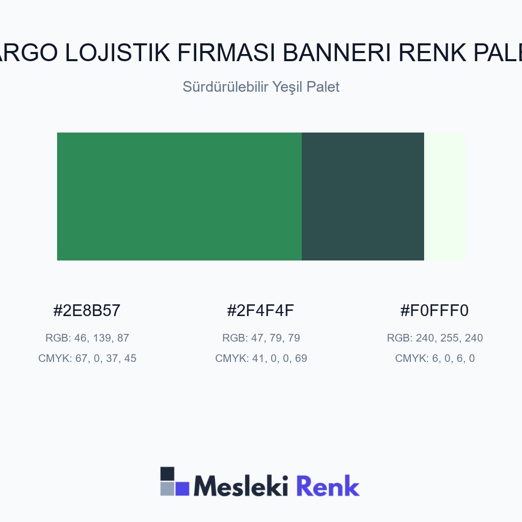Kargo Lojistik Firması Bannerı Sürdürülebilir Yeşil Palet Renk Paleti