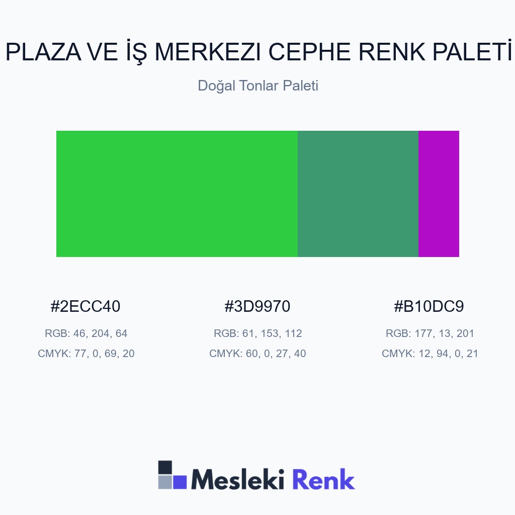 Plaza ve İş Merkezi Cephe Doğal Tonlar Paleti Renk Paleti