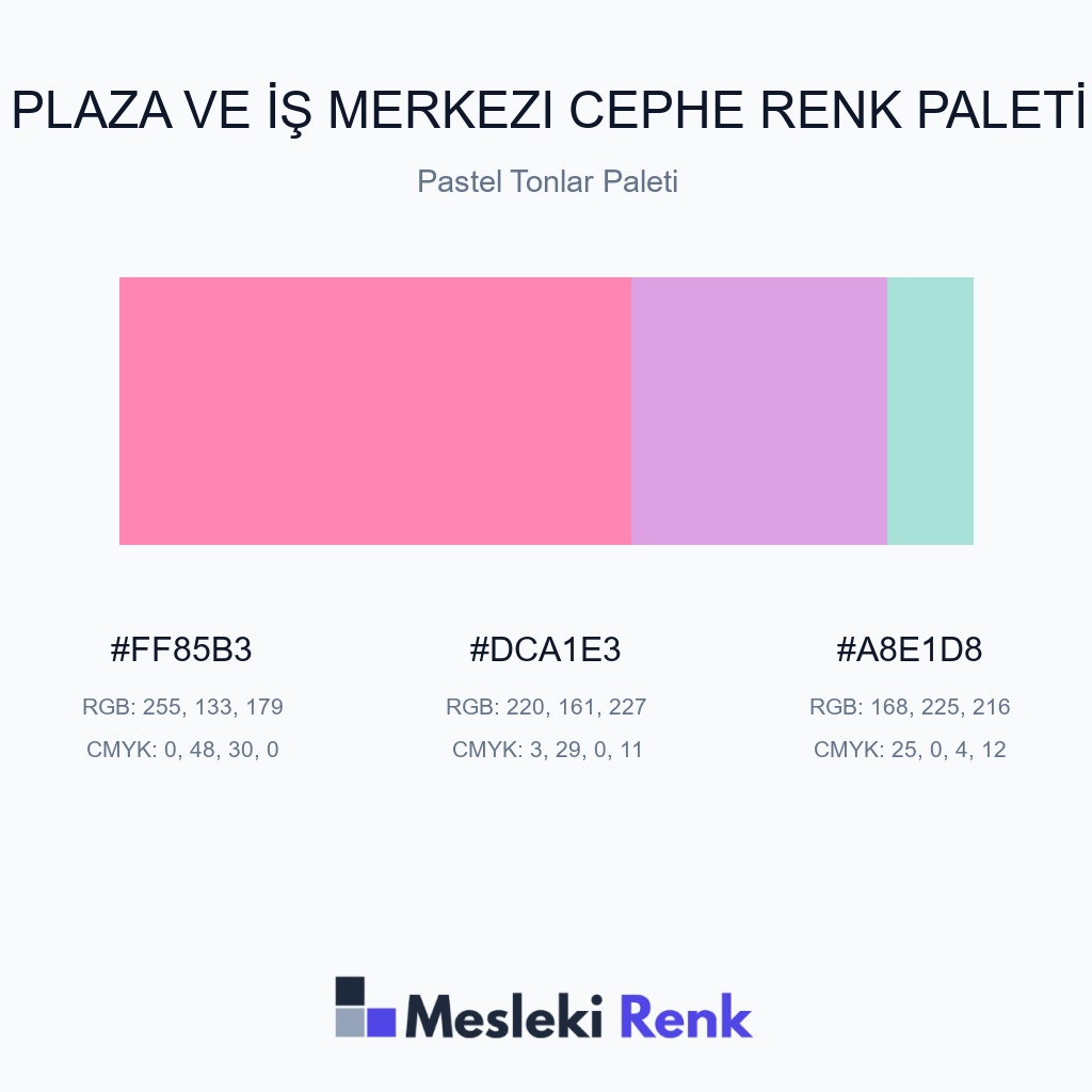 Plaza ve İş Merkezi Cephe Pastel Tonlar Paleti Renk Paleti