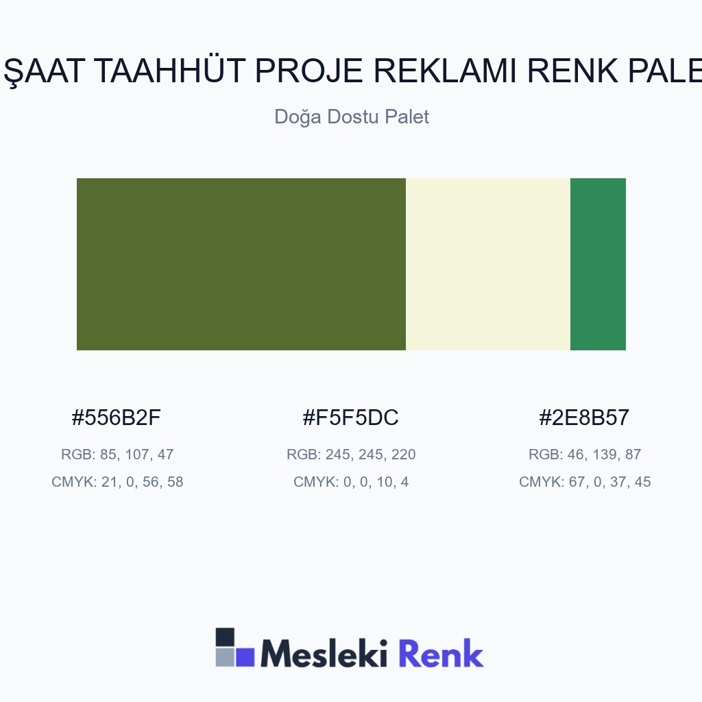 İnşaat Taahhüt Proje Reklamı Doğa Dostu Palet Renk Paleti