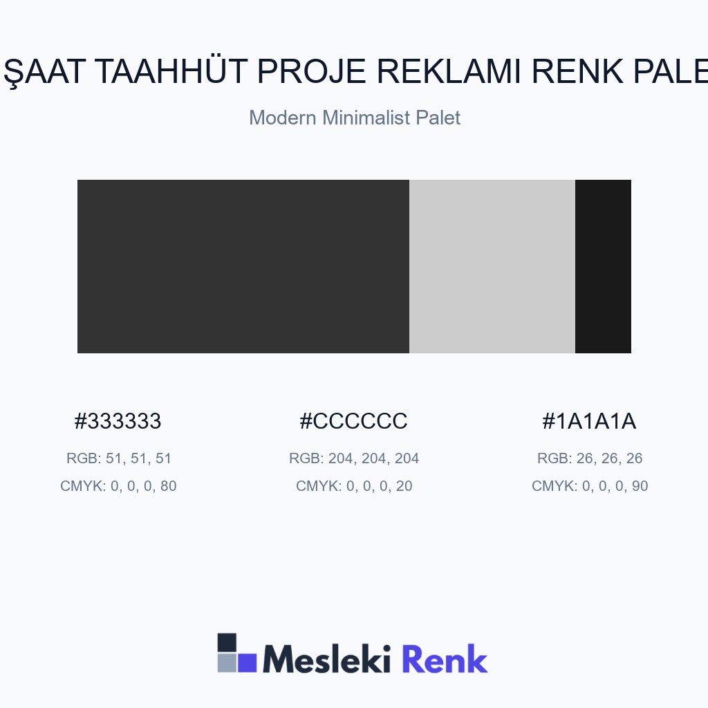İnşaat Taahhüt Proje Reklamı Modern Minimalist Palet Renk Paleti