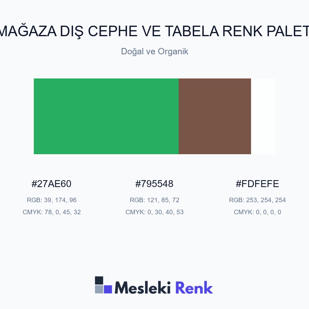 Mağaza Dış Cephe ve Tabela Doğal ve Organik Renk Paleti