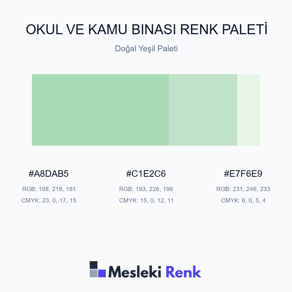 Okul ve Kamu Binası Doğal Yeşil Paleti Renk Paleti