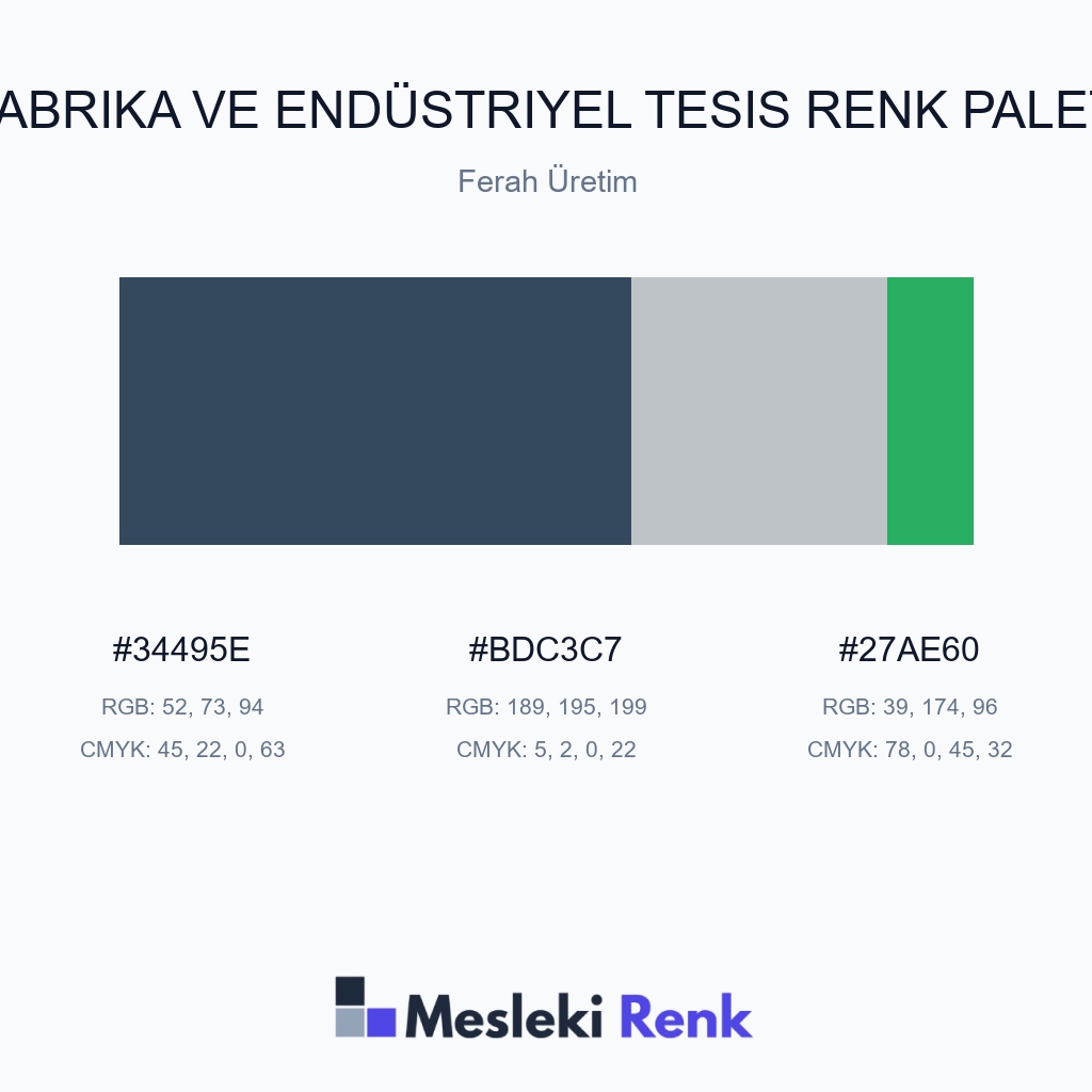 Fabrika ve Endüstriyel Tesis Ferah Üretim Renk Paleti