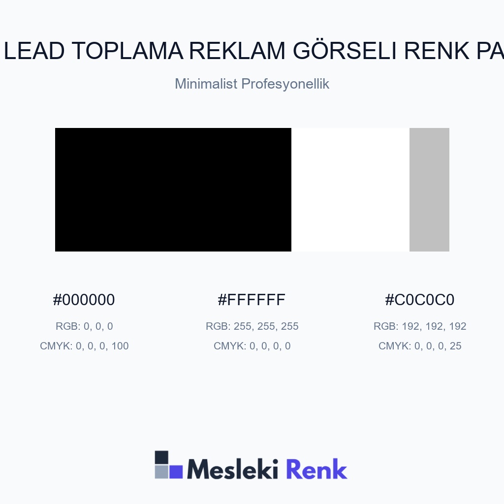 B2B Lead Toplama Reklam Görseli Minimalist Profesyonellik Renk Paleti