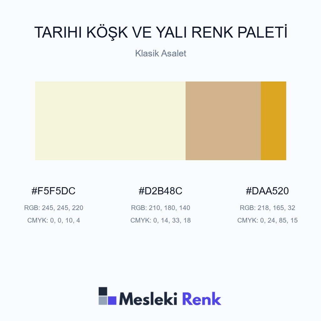 Tarihi Köşk ve Yalı Klasik Asalet Renk Paleti