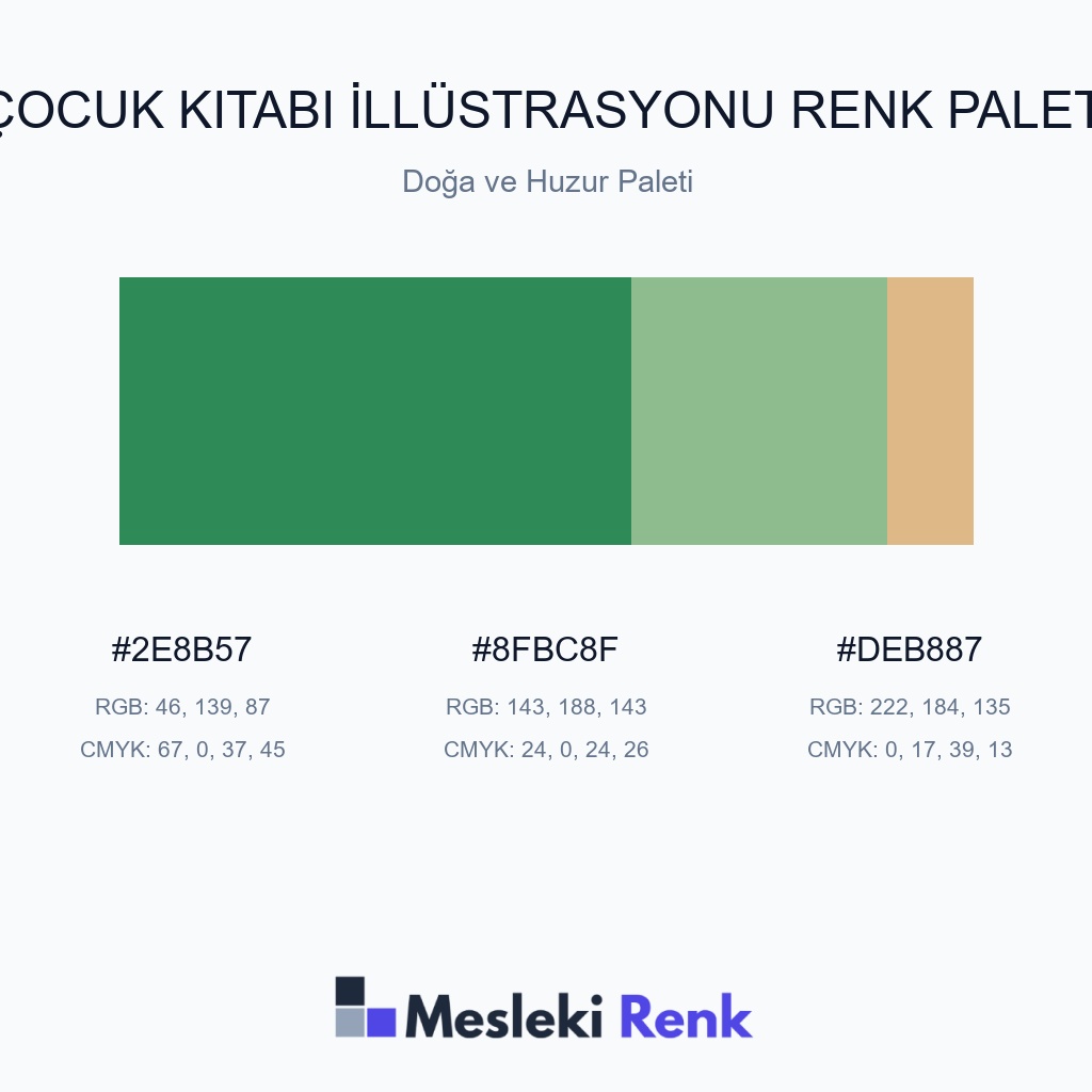 Çocuk Kitabı İllüstrasyonu Doğa ve Huzur Paleti Renk Paleti