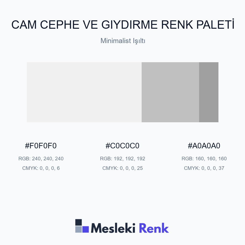 Cam Cephe ve Giydirme Minimalist Işıltı Renk Paleti