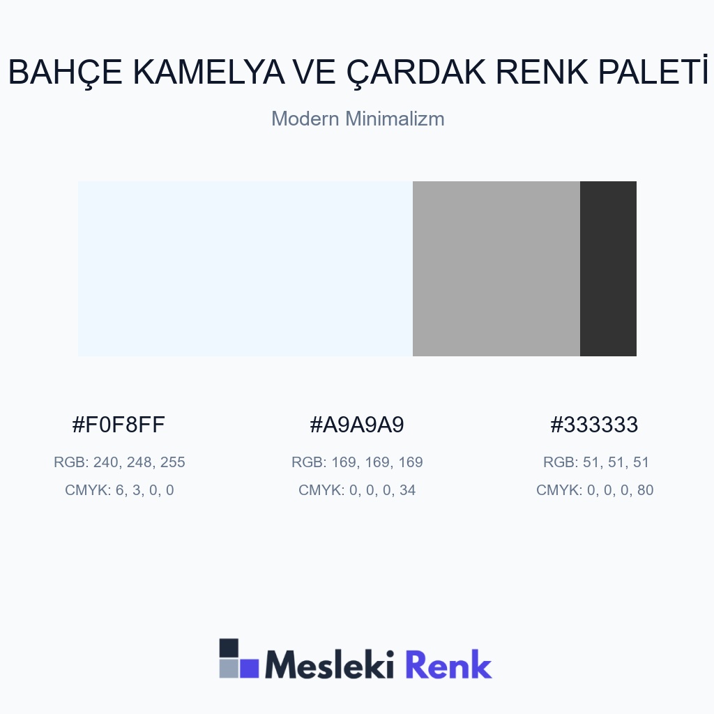 Bahçe Kamelya ve Çardak Modern Minimalizm Renk Paleti