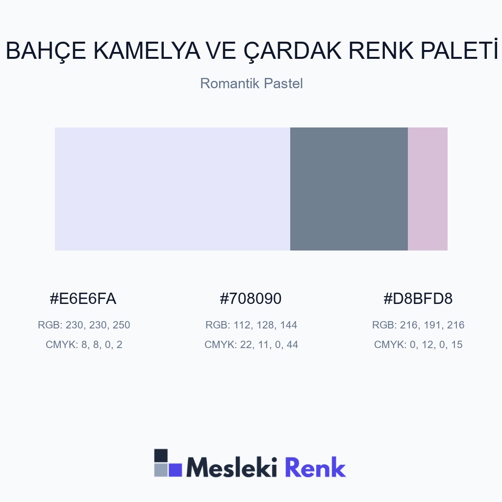 Bahçe Kamelya ve Çardak Romantik Pastel Renk Paleti