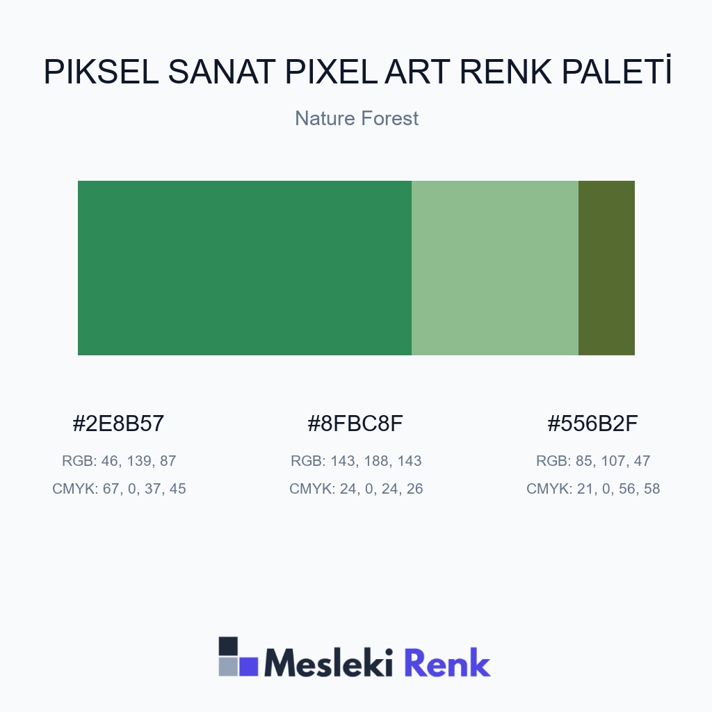 Piksel Sanat Pixel Art Nature Forest Renk Paleti