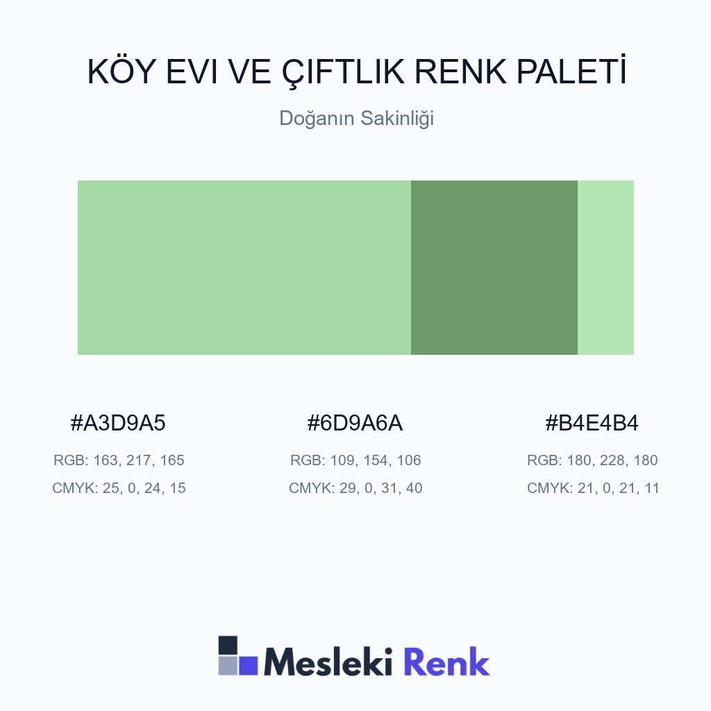 Köy Evi ve Çiftlik Doğanın Sakinliği Renk Paleti