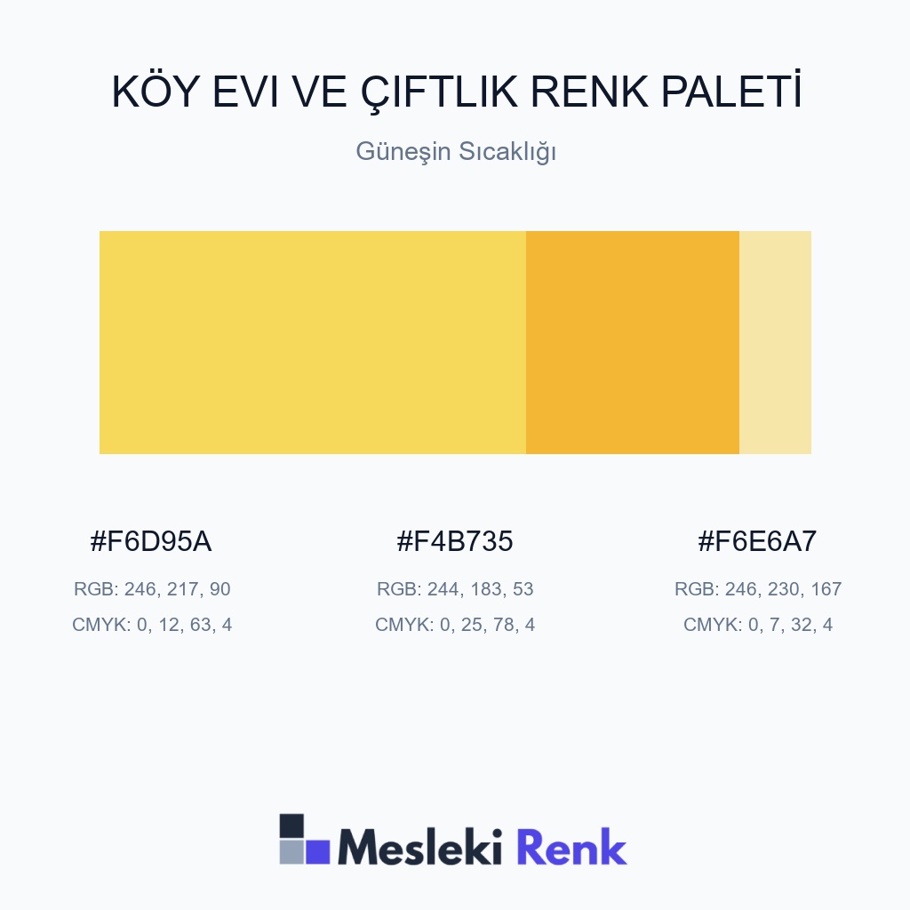 Köy Evi ve Çiftlik Güneşin Sıcaklığı Renk Paleti