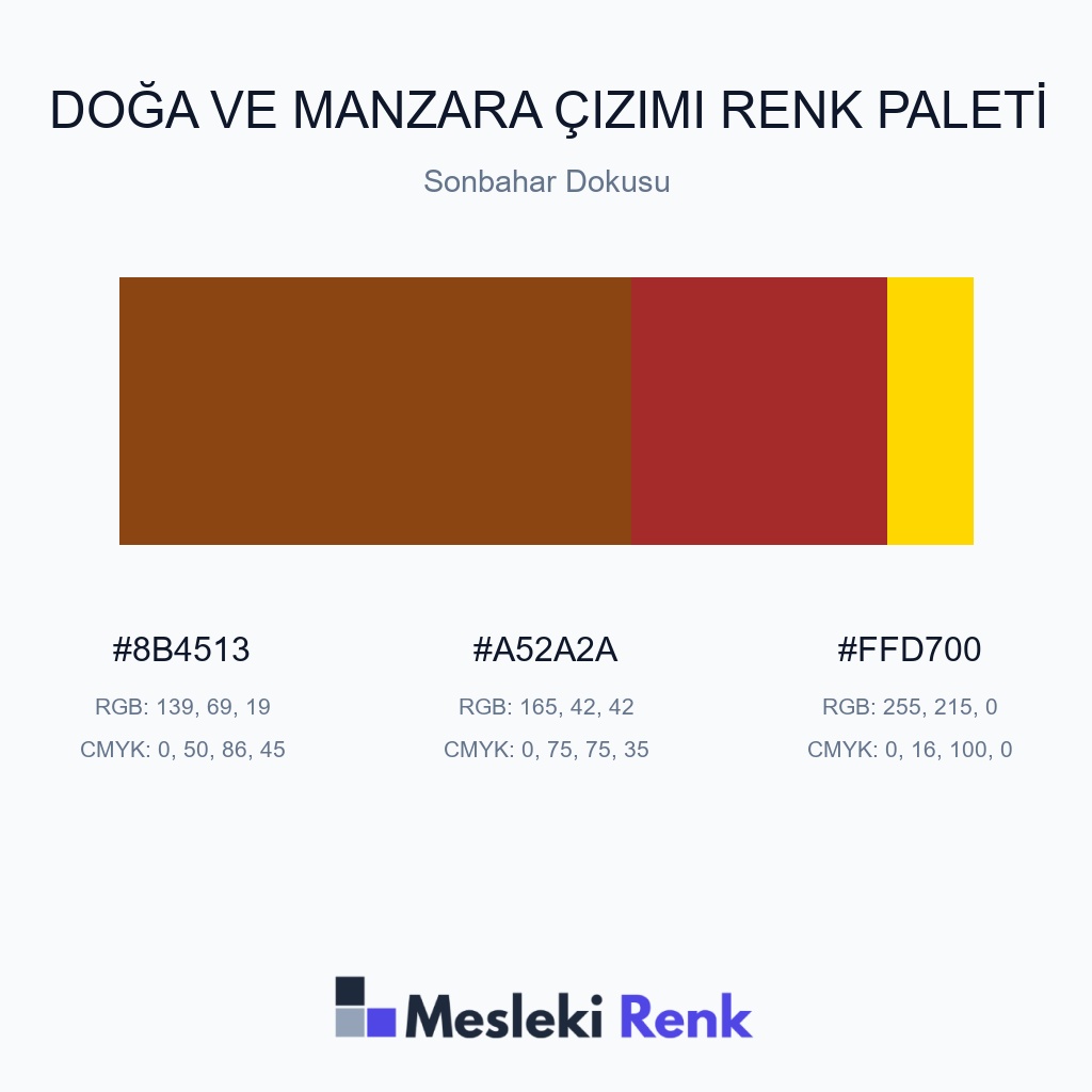 Doğa ve Manzara Çizimi Sonbahar Dokusu Renk Paleti