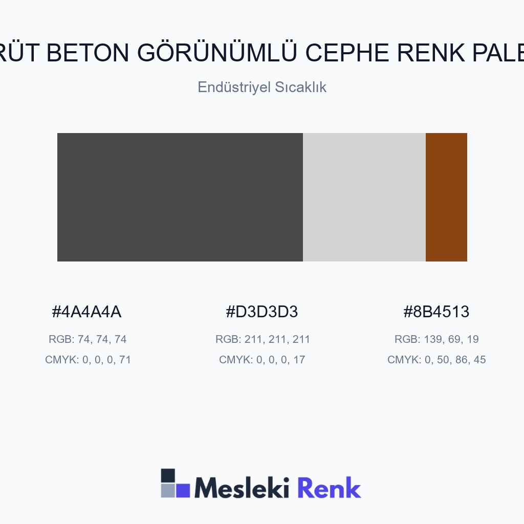 Brüt Beton Görünümlü Cephe Endüstriyel Sıcaklık Renk Paleti