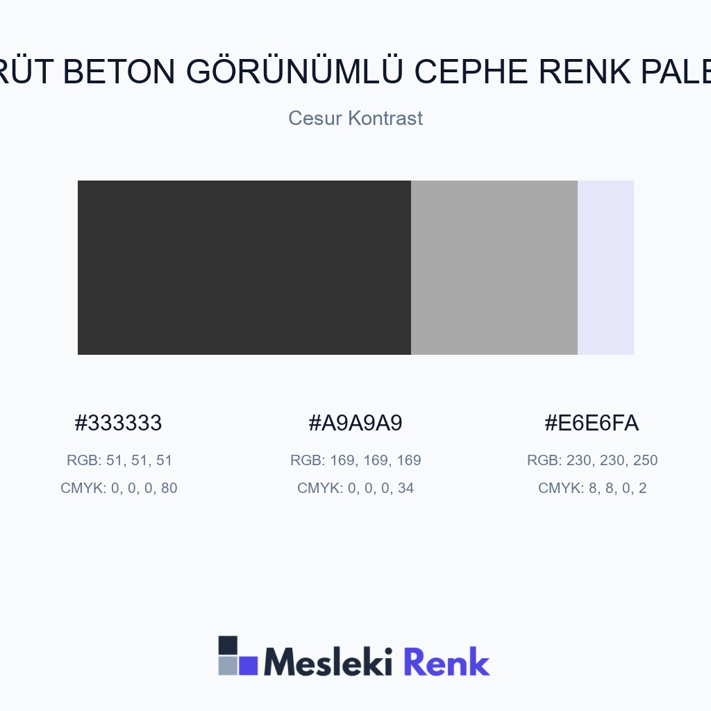 Brüt Beton Görünümlü Cephe Cesur Kontrast Renk Paleti