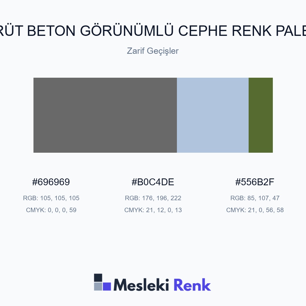 Brüt Beton Görünümlü Cephe Zarif Geçişler Renk Paleti