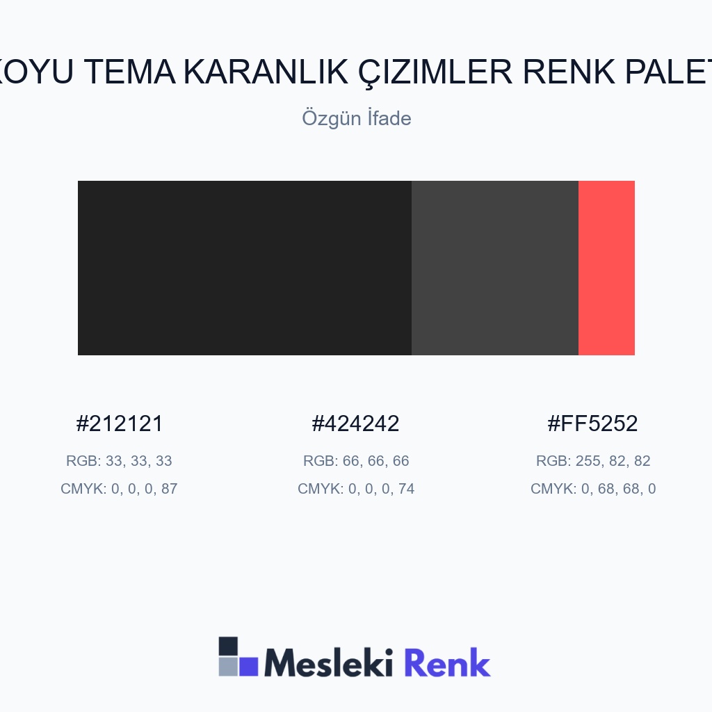 Koyu Tema Karanlık Çizimler Özgün İfade Renk Paleti
