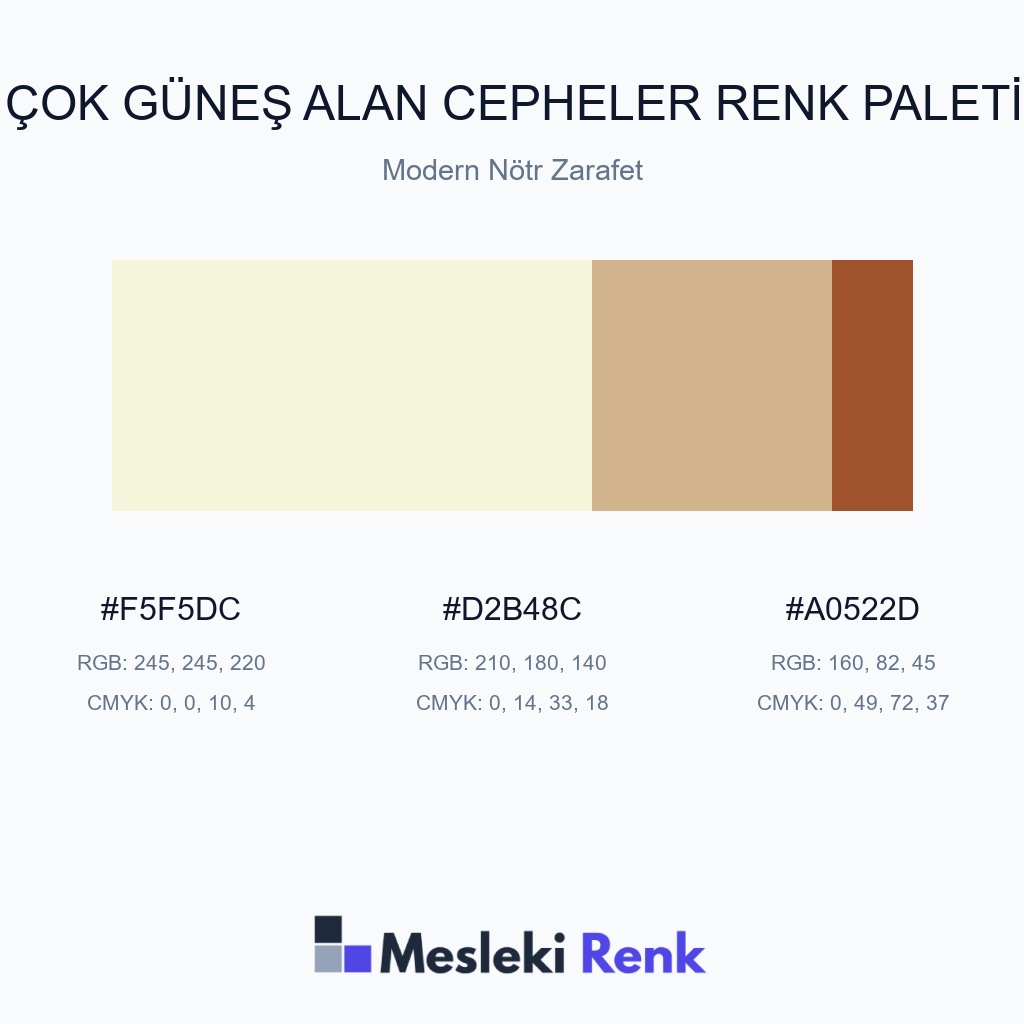 Çok Güneş Alan Cepheler Modern Nötr Zarafet Renk Paleti