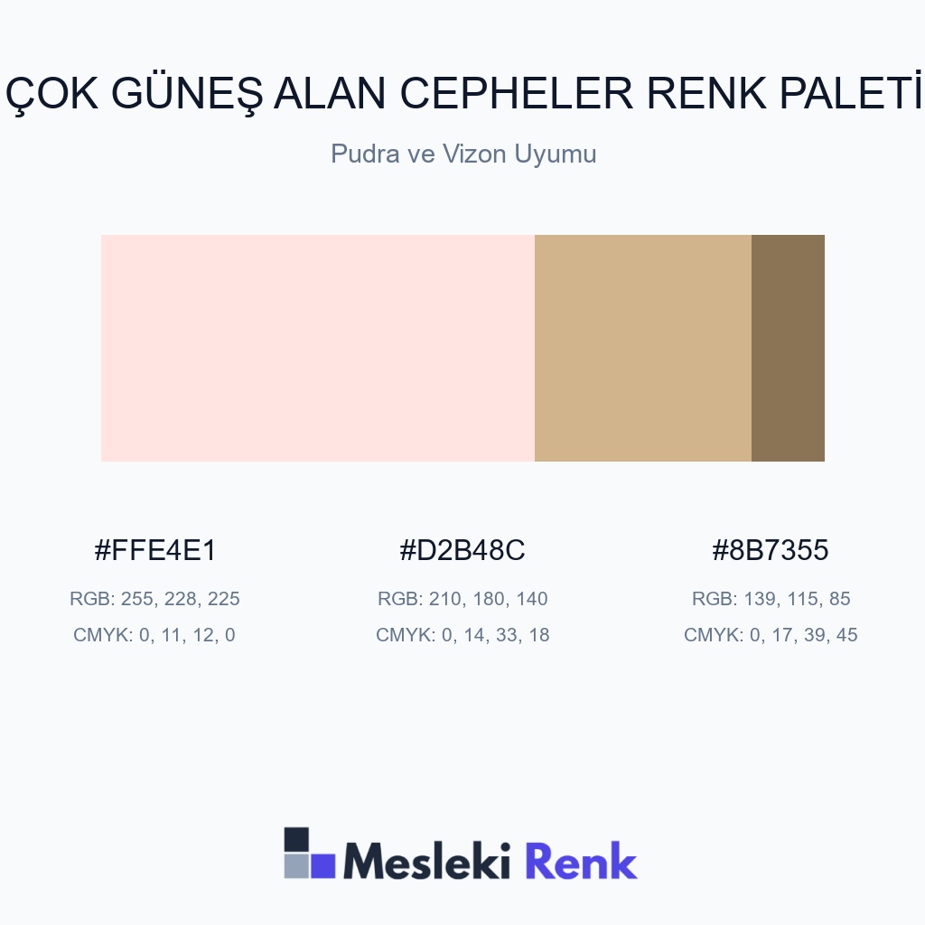 Çok Güneş Alan Cepheler Pudra ve Vizon Uyumu Renk Paleti