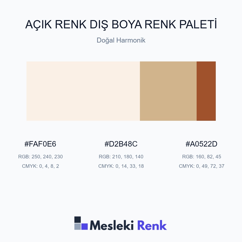 Açık Renk Dış Boya Doğal Harmonik Renk Paleti