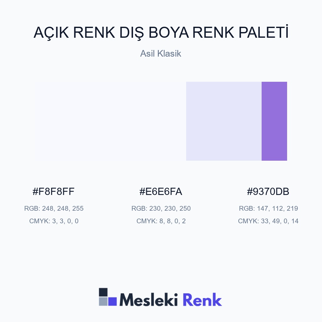 Açık Renk Dış Boya Asil Klasik Renk Paleti
