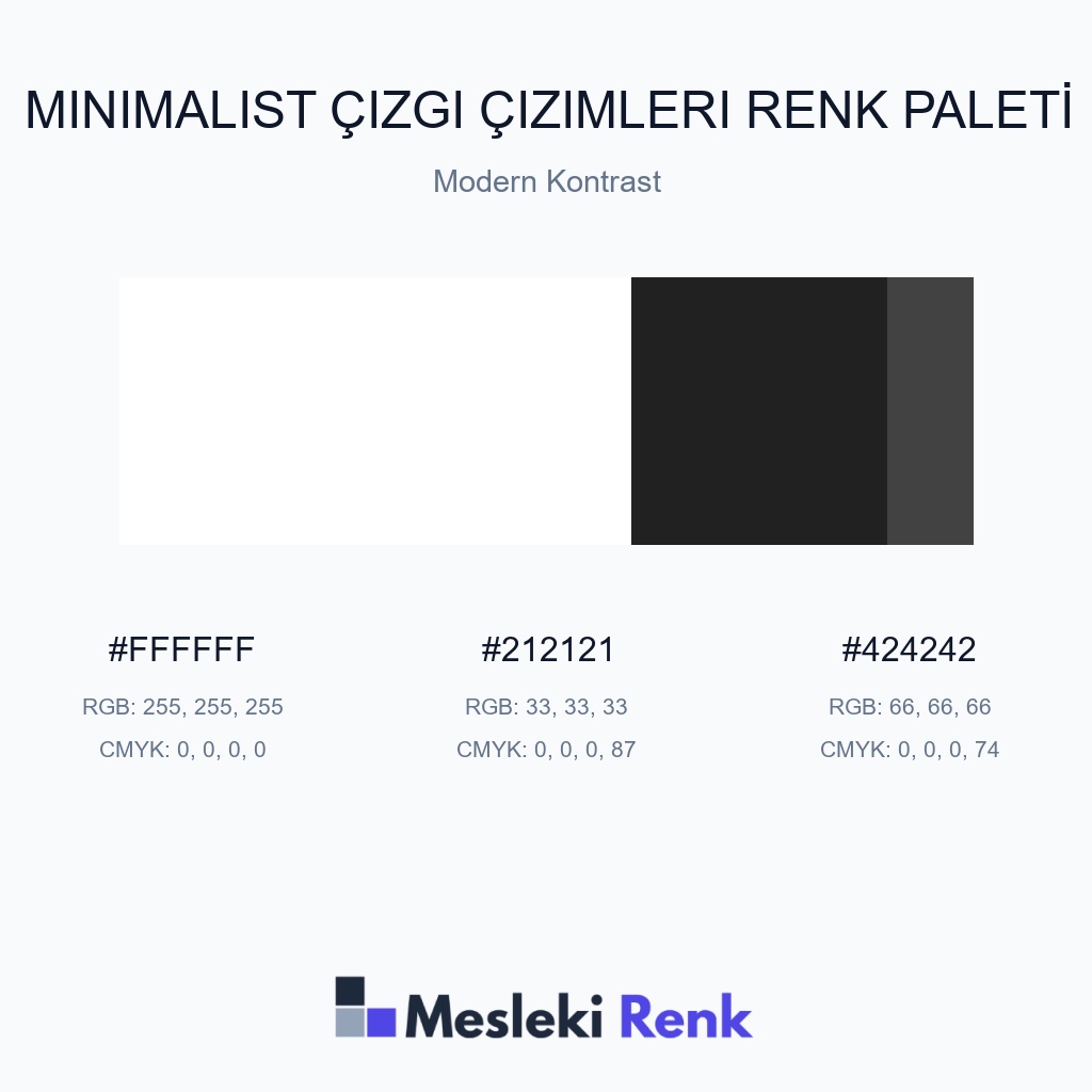 Minimalist Çizgi Çizimleri Modern Kontrast Renk Paleti