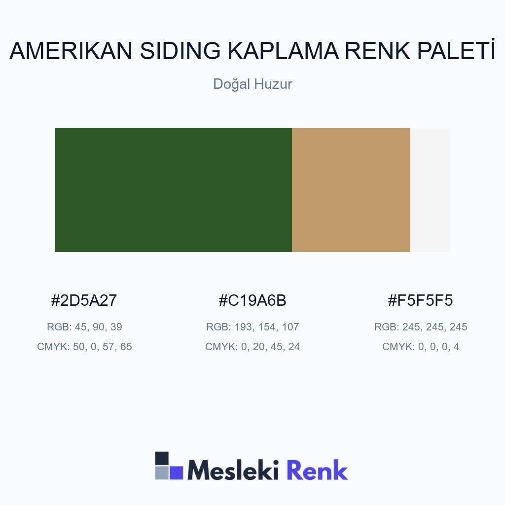 Amerikan Siding Kaplama Doğal Huzur Renk Paleti