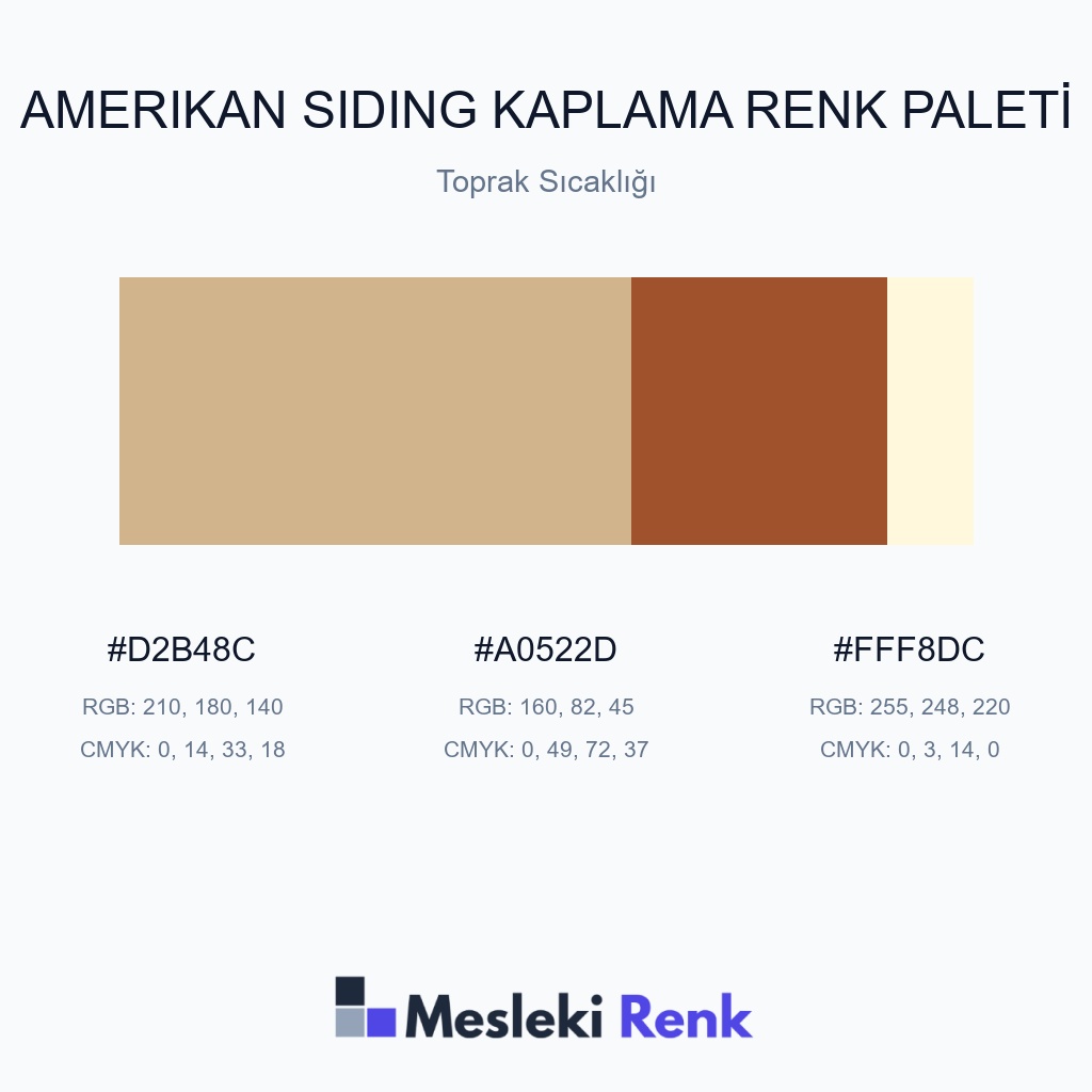 Amerikan Siding Kaplama Toprak Sıcaklığı Renk Paleti