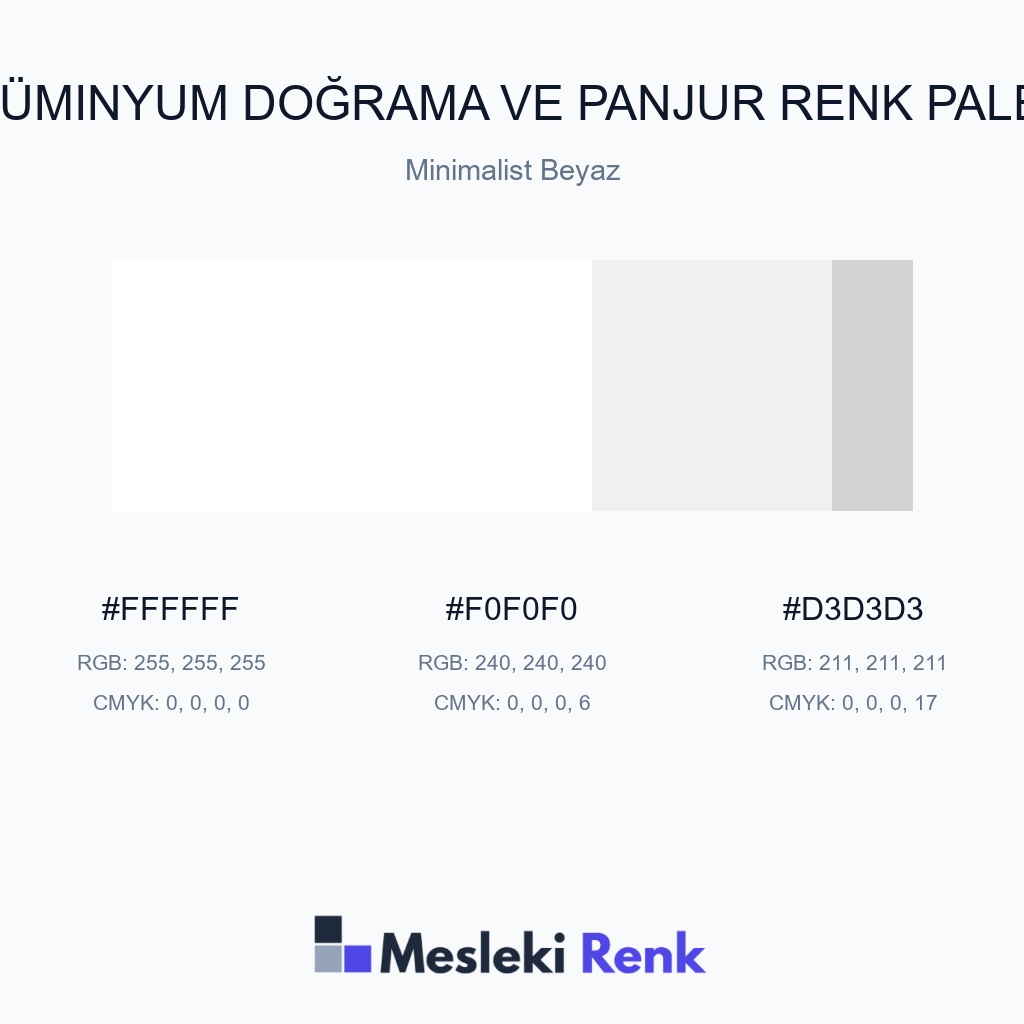 Alüminyum Doğrama ve Panjur Minimalist Beyaz Renk Paleti