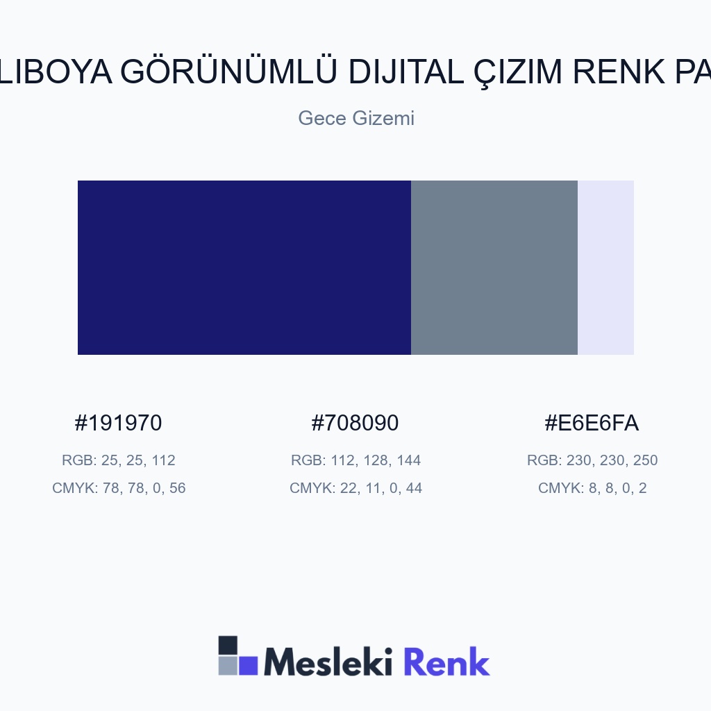 Yağlıboya Görünümlü Dijital Çizim Gece Gizemi Renk Paleti