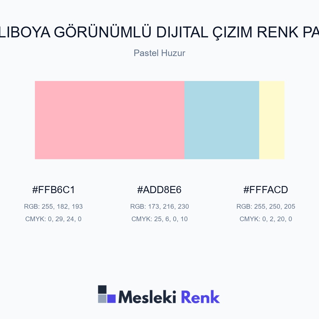 Yağlıboya Görünümlü Dijital Çizim Pastel Huzur Renk Paleti