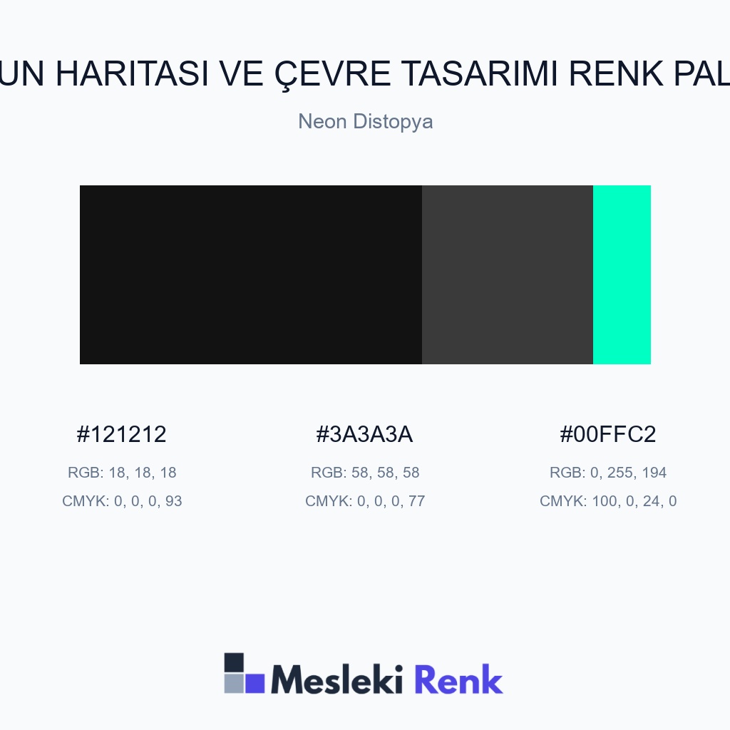 Oyun Haritası ve Çevre Tasarımı Neon Distopya Renk Paleti