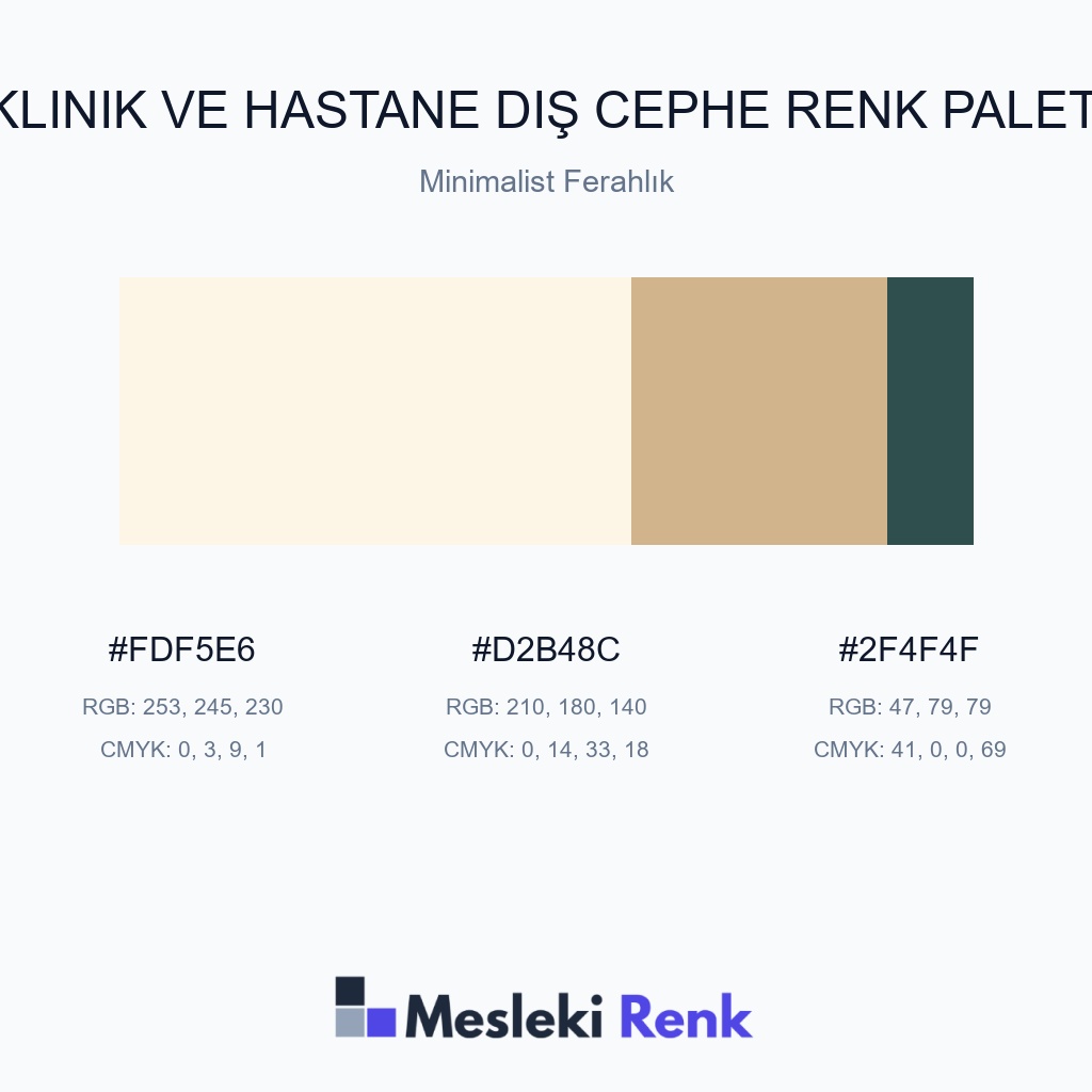 Klinik ve Hastane Dış Cephe Minimalist Ferahlık Renk Paleti