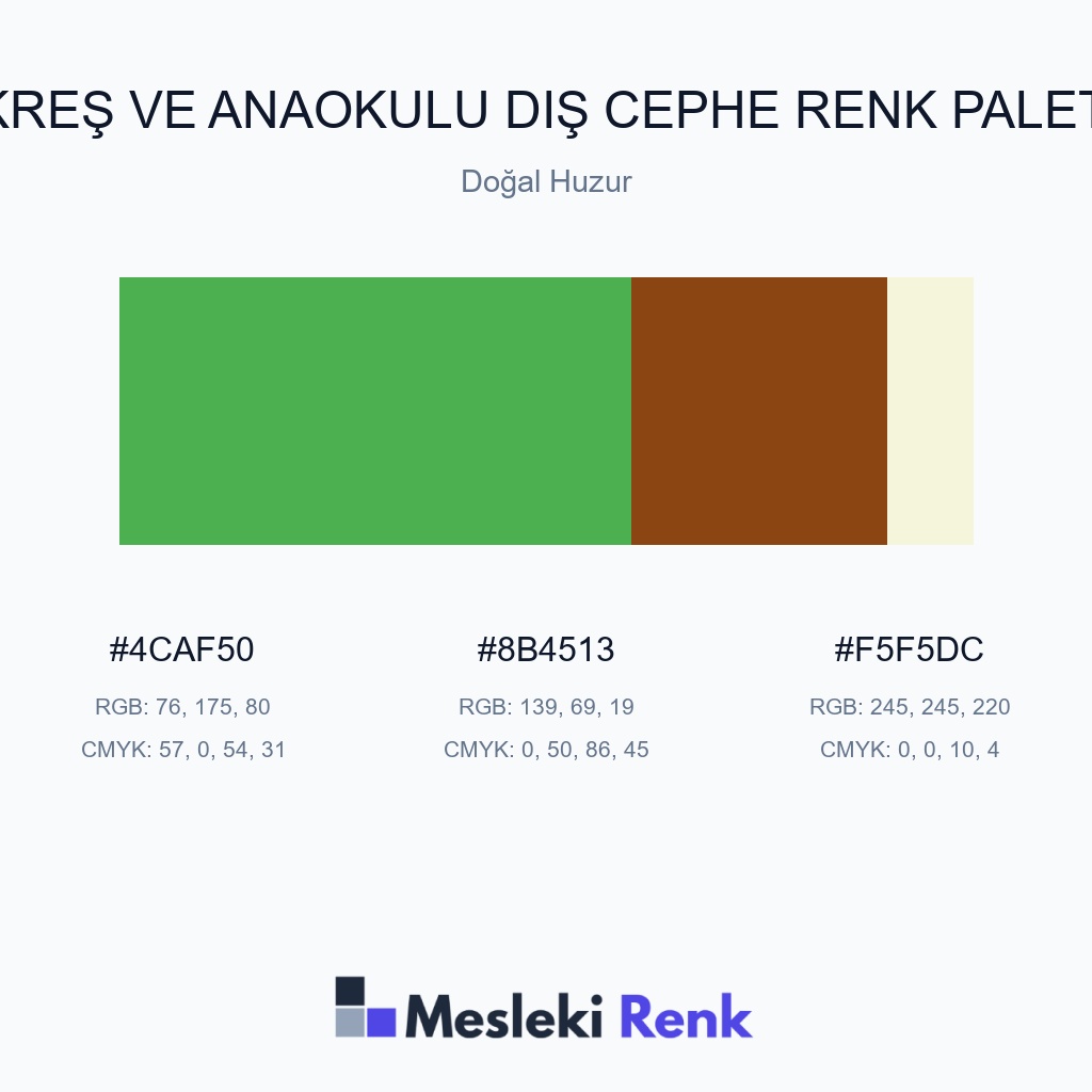 Kreş ve Anaokulu Dış Cephe Doğal Huzur Renk Paleti