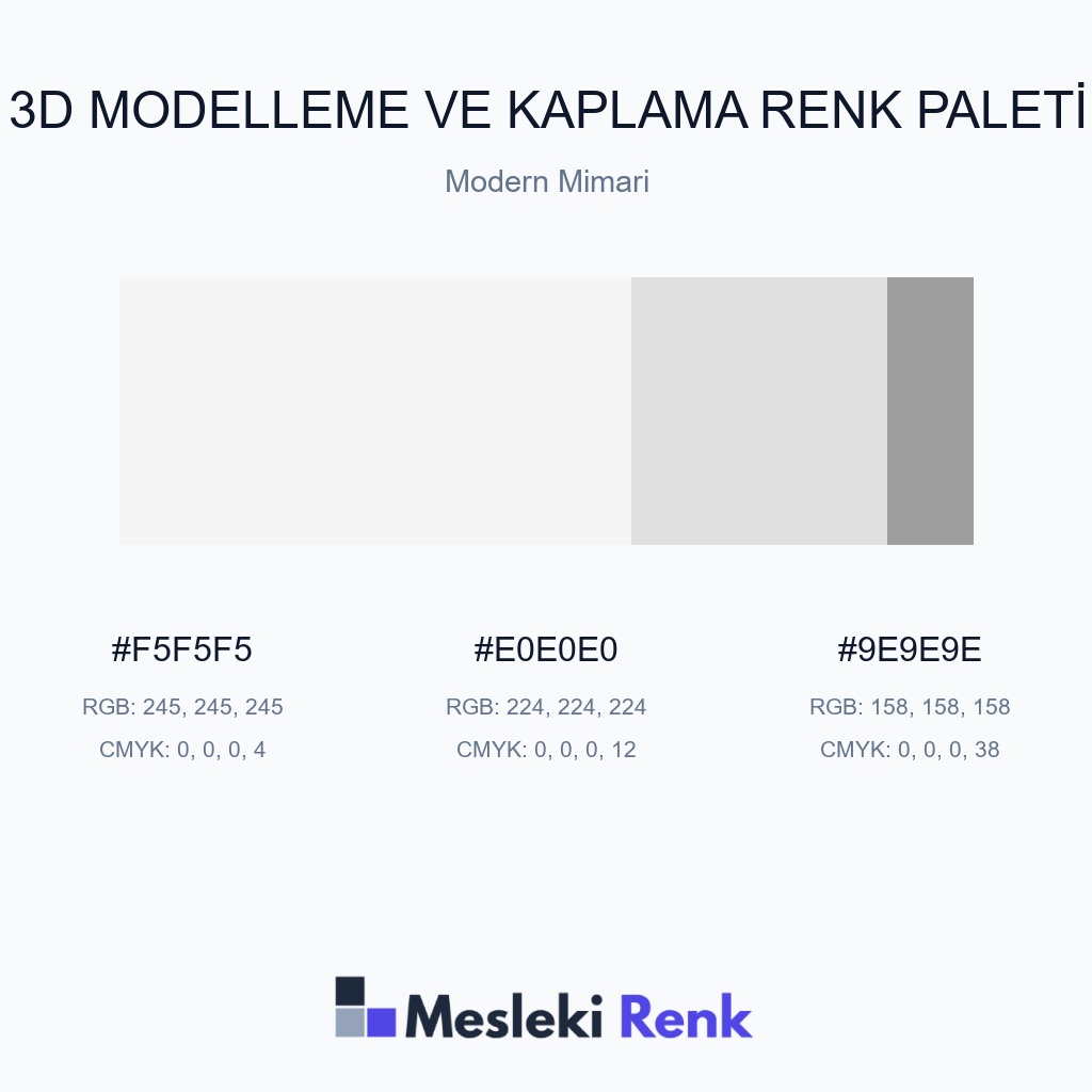 3D Modelleme ve Kaplama Modern Mimari Renk Paleti