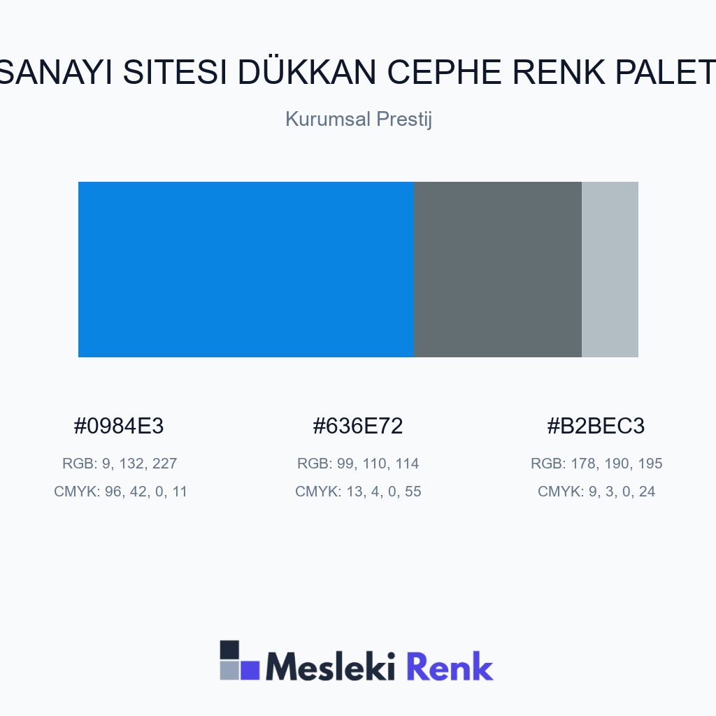Sanayi Sitesi Dükkan Cephe Kurumsal Prestij Renk Paleti