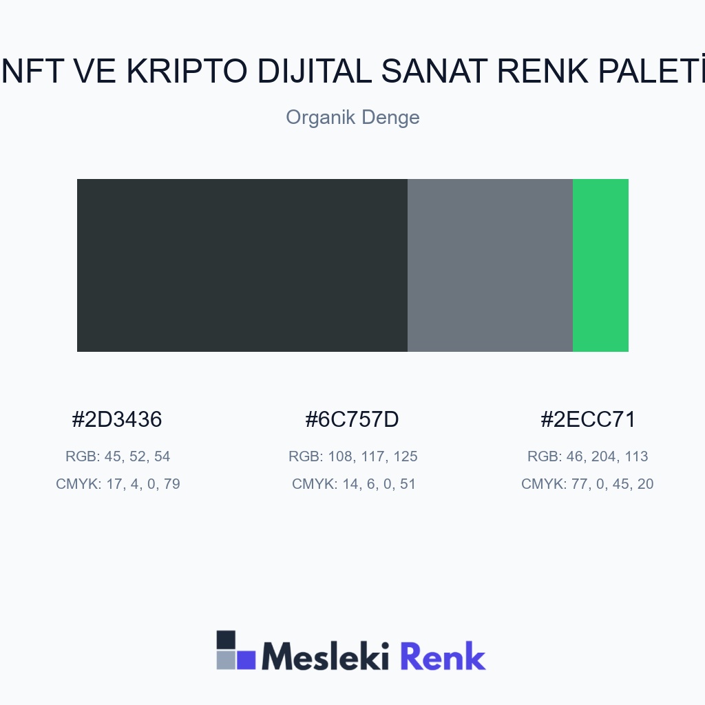 NFT ve Kripto Dijital Sanat Organik Denge Renk Paleti