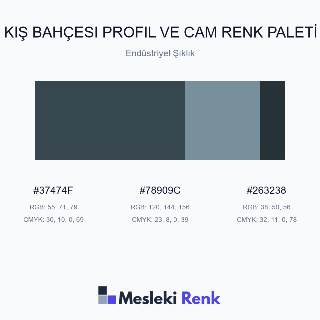 Kış Bahçesi Profil ve Cam Endüstriyel Şıklık Renk Paleti
