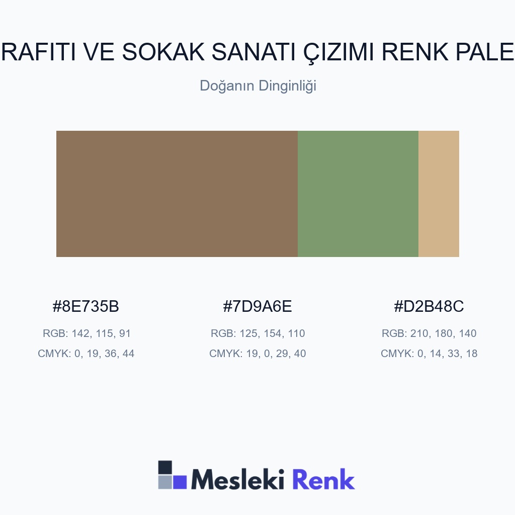 Grafiti ve Sokak Sanatı Çizimi Doğanın Dinginliği Renk Paleti