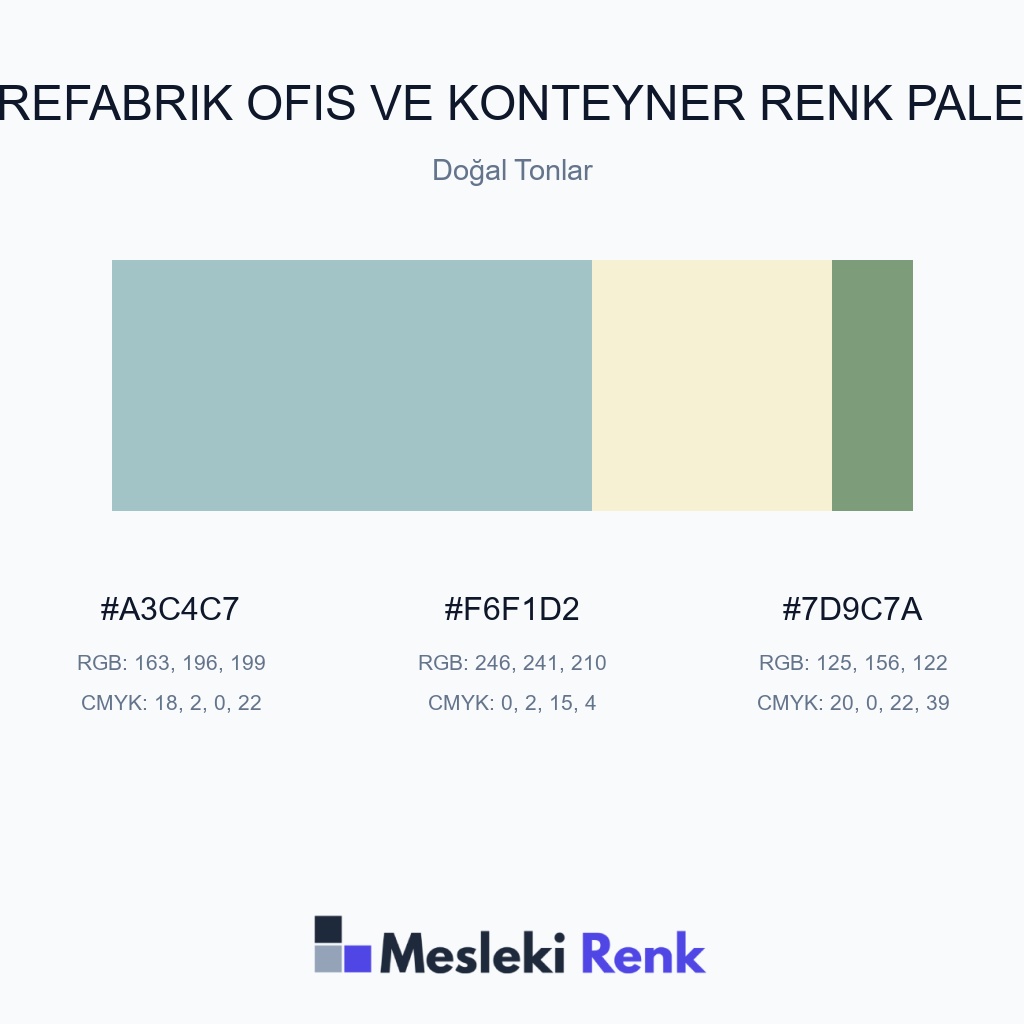 Prefabrik Ofis ve Konteyner Doğal Tonlar Renk Paleti