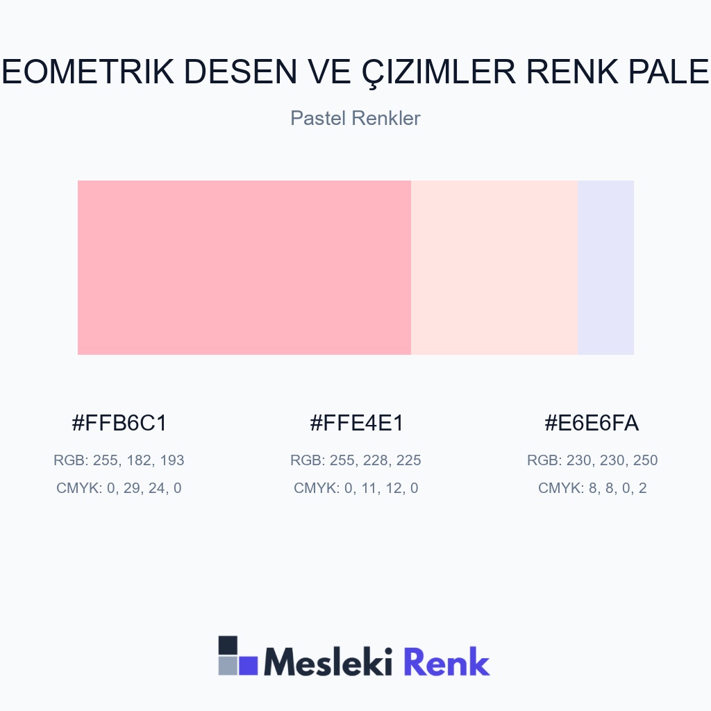 Geometrik Desen ve Çizimler Pastel Renkler Renk Paleti